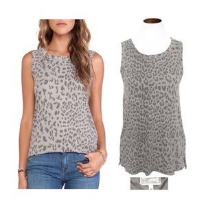 Current/Elliott gray leopard print tank top